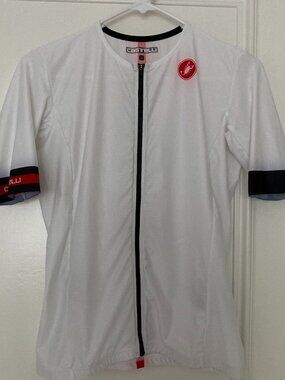 Castelli Rosso Corsa white cycling jersey